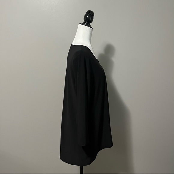 Pretty Woman Round Neck 3/4 Sleeve Black Tunic - Picture 5 of 10